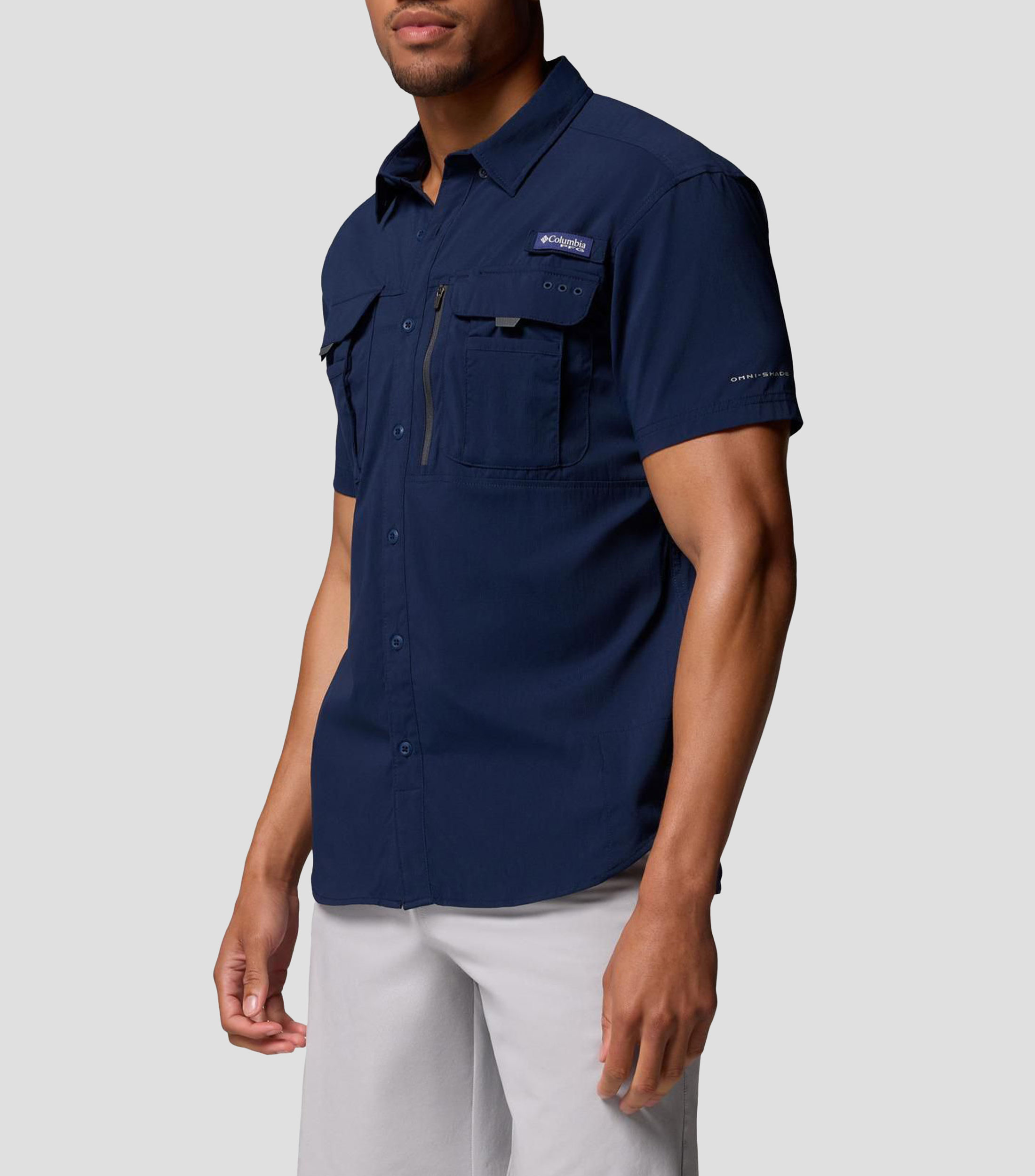 Camisa lisa manga corta Hombre